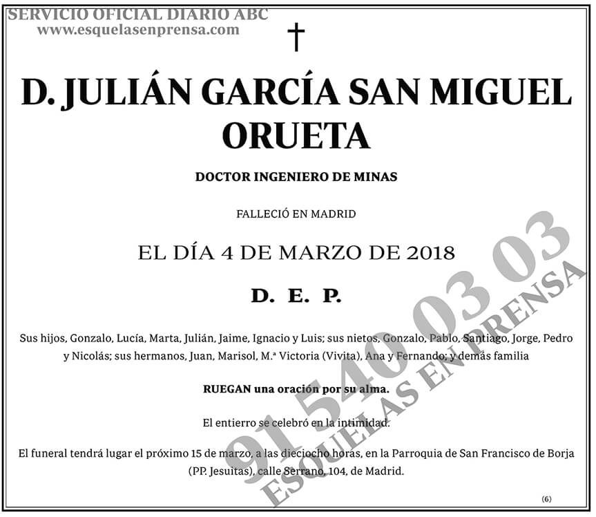 Julián García San Miguel Orueta